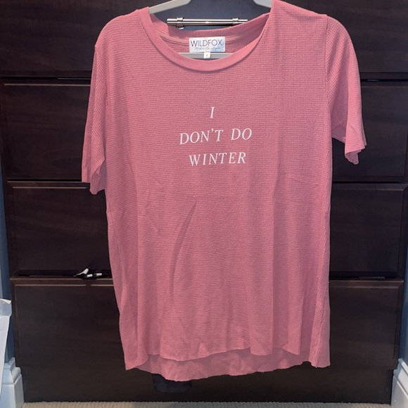 “I DONT DO WINTER” pink tee - Picture 2 of 3